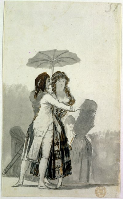 Couple with a Parasol by Francisco de Goya